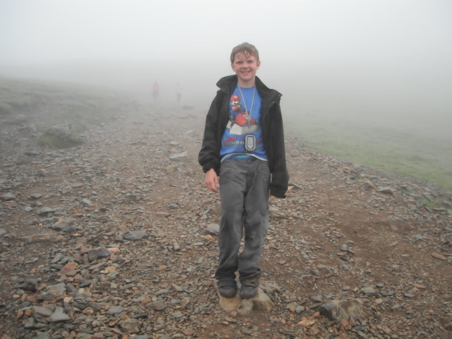 Lochlan at 863m on Mount Snowdon