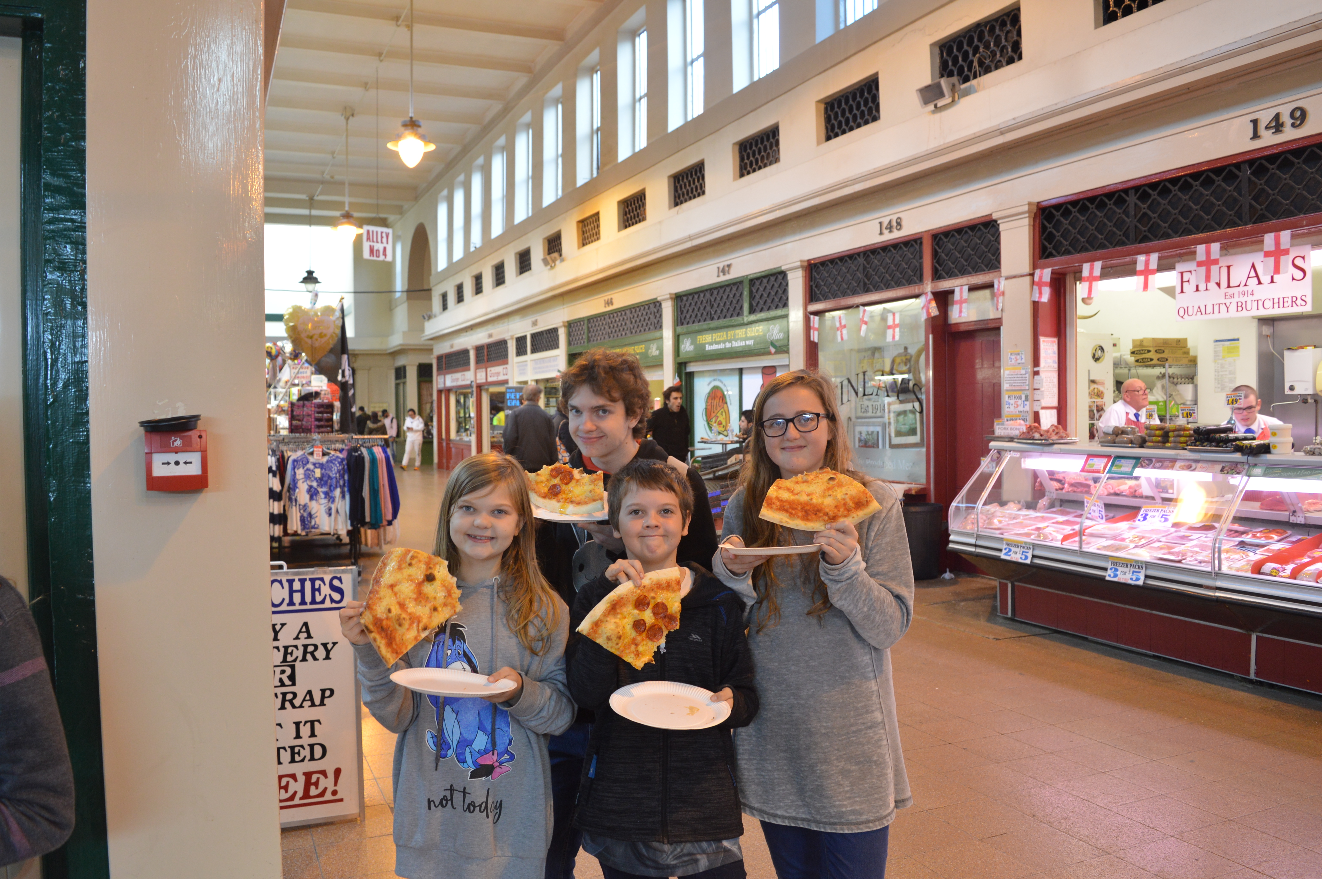 A day trip to Newcastle inside the Grainger Market and giant pizza slices