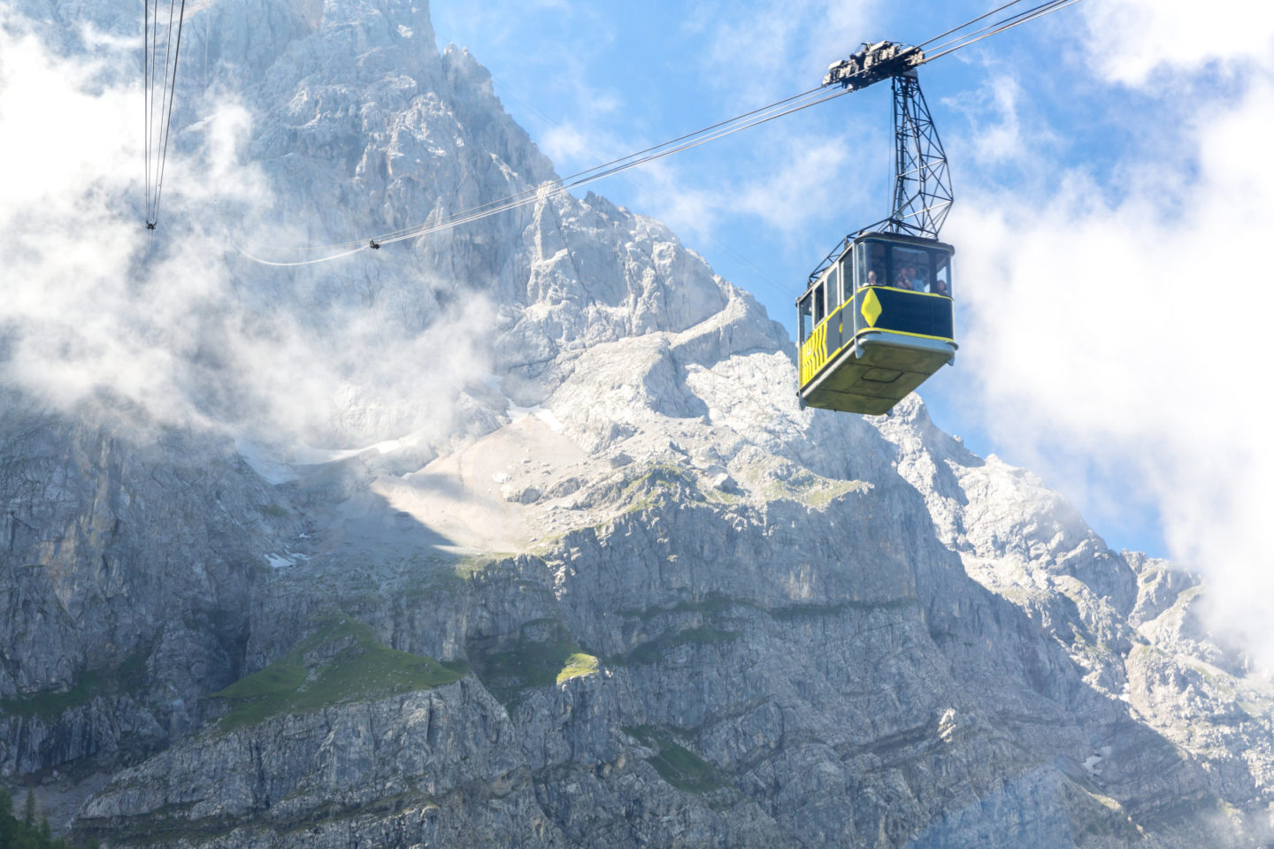 Zugspitze Alpine Alps Cable car to  top mountain of Germany