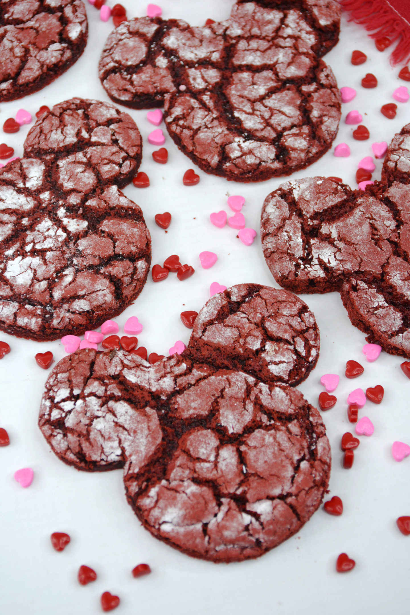 Mickey Mouse Red Velvet Crinkle Cookies