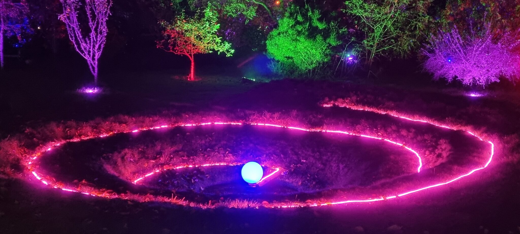 Beautiful Helmingham Hall Illuminated Garden Trail 2023